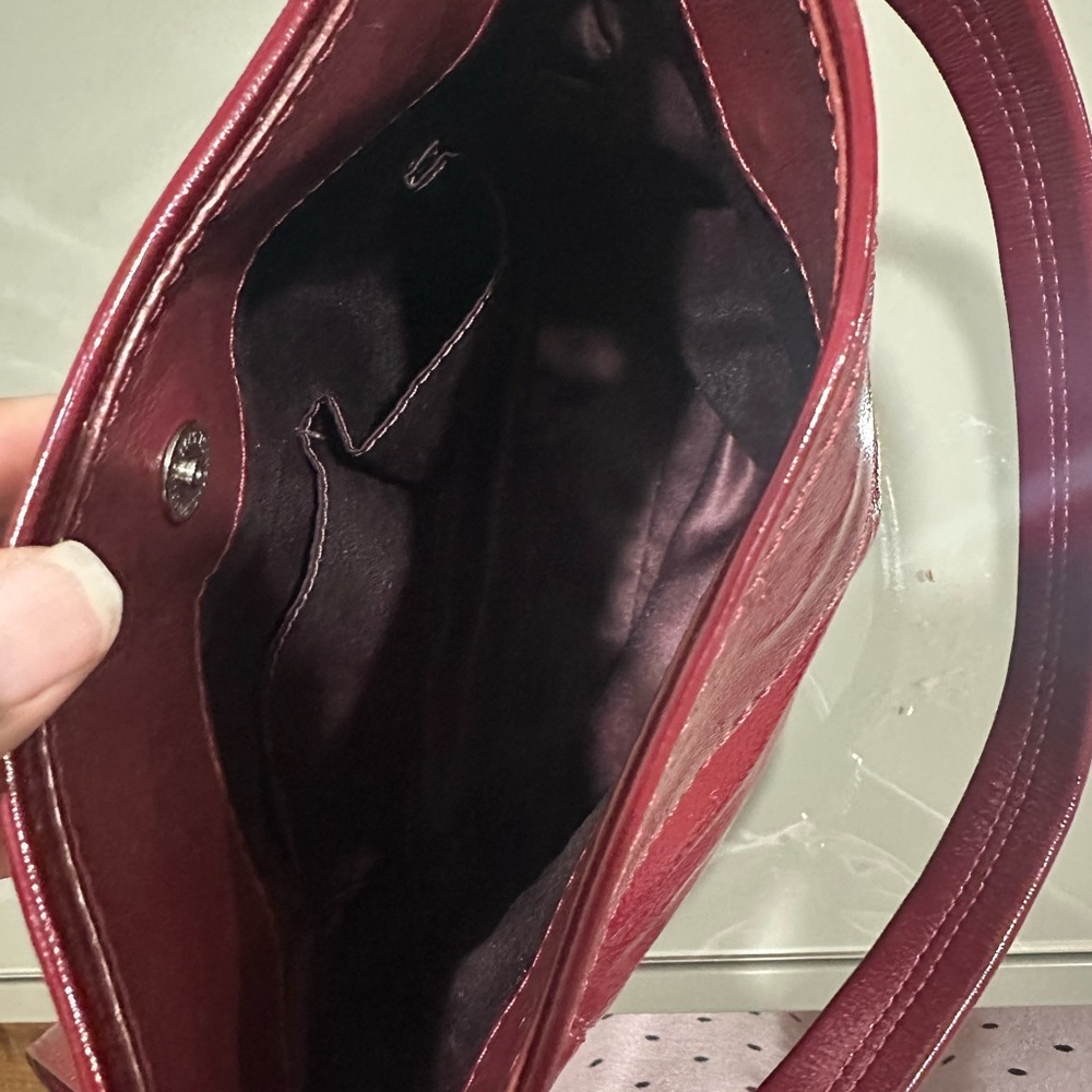 Coach Red Patent Leather Shoulder Bag with Silver Hardware - Picture 3 of 4